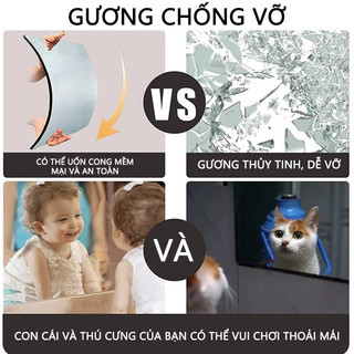 Gương treo Dán Tường toàn thân chống vỡ soi , dán tủ quần áo, hình vuông