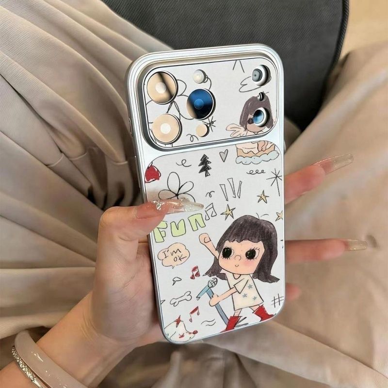 Ốp lưng iPhone cô gái nguệch ngoạc hợp iPhone 13/14/15/16/17 Pro Max