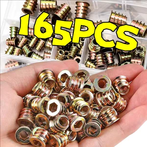 55 / 75 / 165 CÁI - M4 M5 M6 M8 Gỗ Có Ren Chèn Đai Ốc Lục Giác Ổ Cắm Đầu Hạt Nội Thất Bu Lông Vít Không Đầu Chốt Gỗ Vách Ngăn Phần Cứng Bu Lông