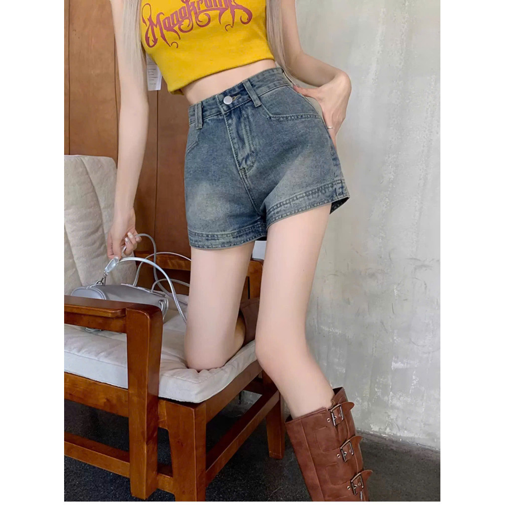 Quần Short Jean Bigsize Nữ 55-90kg Cạp Cao Màu Xanh Hot Trend 2026, Quần Đùi Sooc Nữ Đi Chơi MS1088
