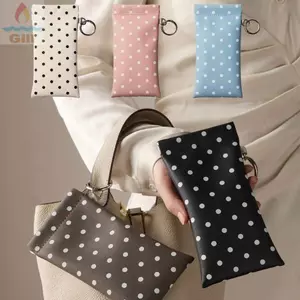Túi kính mắt GILL, Túi kính râm đóng cửa tự động chấm bi, bản lề lò xo da di động ❈ 点 ✲ Túi đựng kính Sử dụng hàng ngày