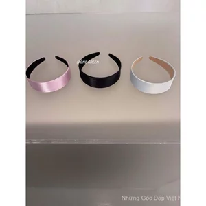 ONEGREEN2.4 MỚI Xuân Hè Mặt Rộng 4cm Satin Rơi Anh Đào Hồng Băng Đô Đơn Giản Nổ Đầu