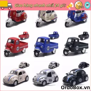 ORDOBOX Xe Kéo, Mô Hình Xe Máy Hợp Kim 1: 43, Cửa Có Thể Mở Phong Cách Retro Thiết Kế Hoạt Hình Đồ Chơi Giao Thông