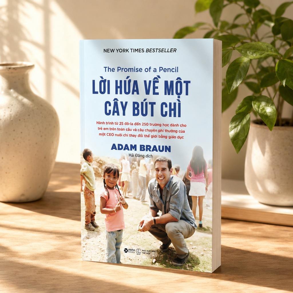 Sách Lời Hứa Về Một Cây Bút Chì - Từ 25$ Xây 250 Trường Học Toàn Cầu - Adam Braun - (Alphabooks)