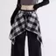 1 / 2 Chiếc Hip Cover Giảm Béo Fart Rèm, Mỹ Retro Kẻ Sọc Bất Đối Xứng Cắt Lớp Trang Trí, Cotton Polyester Cho Nhiều Trang Phục Phù Hợp