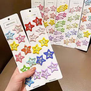 PNPIA- 3 / 10 Cái Y2K Bobby Pin Girl Ngôi Sao Nhiều Màu Sắc Barrettes Kẹp Kim Loại Kid Hàn Quốc BB Kẹp Tóc Mũ Phụ Kiện Tóc
