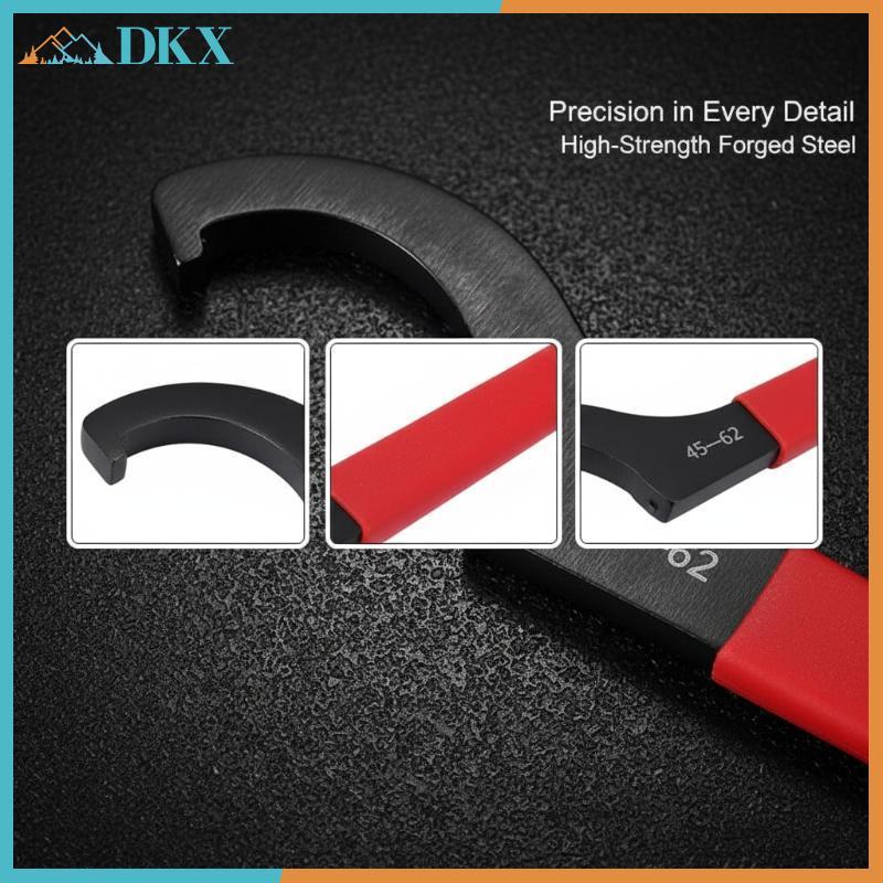 Cờ lê cờ lê móc DKX C cho 38mm 42mm 45mm 52mm 55mm 62mm Collet Chu Vòng Nutfort Grip để bảo trì công cụ xưởng.
