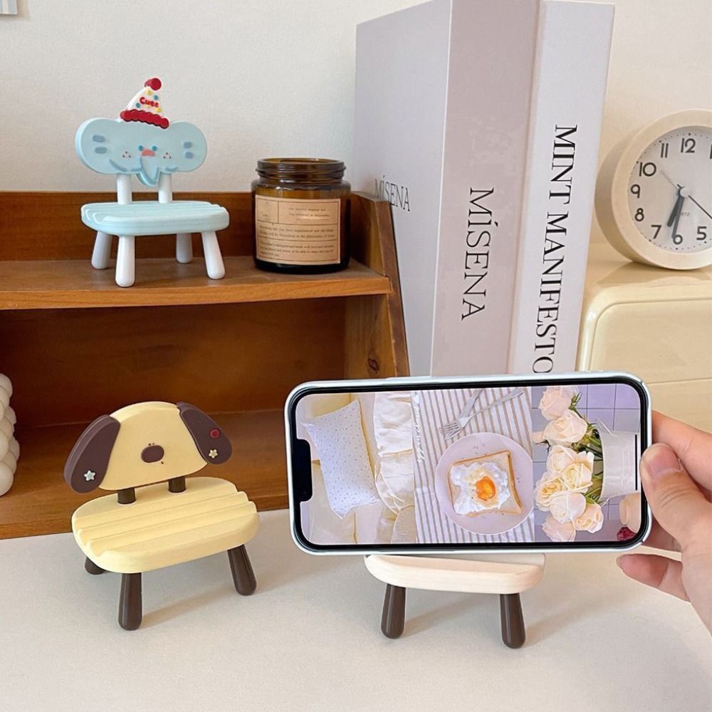Giá đỡ lười máy tính bảng HOBBYIN, Giá đỡ ghế Mini có thể điều chỉnh góc hoạt hình, Đồ trang trí sáng tạo Giá đỡ điện thoại để bàn