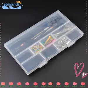 EBINLANDS Hình chữ nhật, Hộp lưu trữ nghệ sĩ trang điểm dày bằng nhựa, Hộp đựng cọ trang điểm trong suốt dung tích lớn dành cho dụng cụ trang điểm