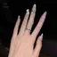 sel Bướm Dây Xích Nhẫn Nữ Bé Gái Sáng Bóng Kim Cương Giả Zircon Nhiều Lớp Mở Nhẫn Bộ Punk Trang Sức Thời Trang [Mina]