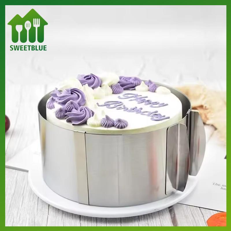 SWEET Khuôn bánh mousse tròn inox điều chỉnh được, vòng nướng bánh đa năng DIY, dụng cụ làm bánh chuyên dụng