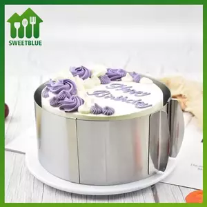 SWEET Khuôn bánh mousse tròn inox điều chỉnh được, vòng nướng bánh đa năng DIY, dụng cụ làm bánh chuyên dụng