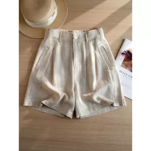 Quần short phù hợp với Quần short cạp cao dáng rộng dáng rộng chữ a thông thường