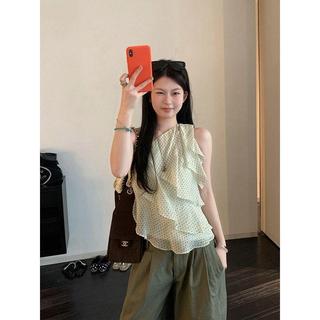[Khuyến mãi trong thời gian có hạn] Áo Vest voan sóng không đều phong cách Hàn Quốc dành cho nữ Mùa hè Thiết kế phong cách mới Thời trang Hot Girl Top