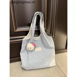 Phong Cách Lười Hàn Quốc Dung Tích Lớn Denim Túi Vải 2025 Phong Cách Mới Học Sinh Đi Lại Đeo Vai Túi Nách