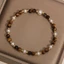 Vòng tay ngọc trai mắt hổ Maillard dành cho nữ - Mắt hổ + Ngọc trai + Hạt vàng - Fortune Luck Niche Luxury - Bestie Daily Wear