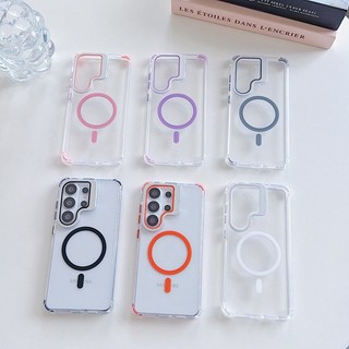 Nắp ống kính từ tính Vỏ điện thoại trong suốt cho Samsung Galaxy S26 S25 S24 Ultra Plus S25 FE A57 A56 A26 A36 Ốp lưng có đế ống kính