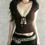 Hot Girl Pure Desire Ren khâu màu tương phản Áo thun cổ chữ V có dây cổ chữ V Retro Slimmer Look Top