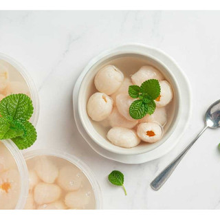 (Hộp To 830G) Vải Ngâm Hoàng Gia hộp 830g Từ Vải Tươi Thơm Ngọt, Topping Nguyên Liệu Pha Chế Tiện Dụng