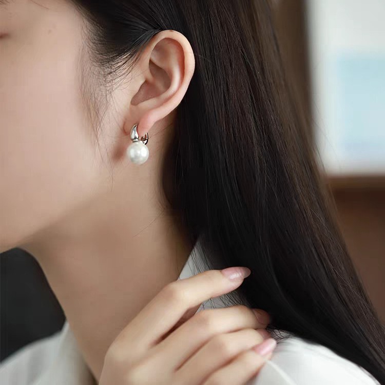 Bông tai thời trang ngọc trai thanh lịch phong cách Pháp