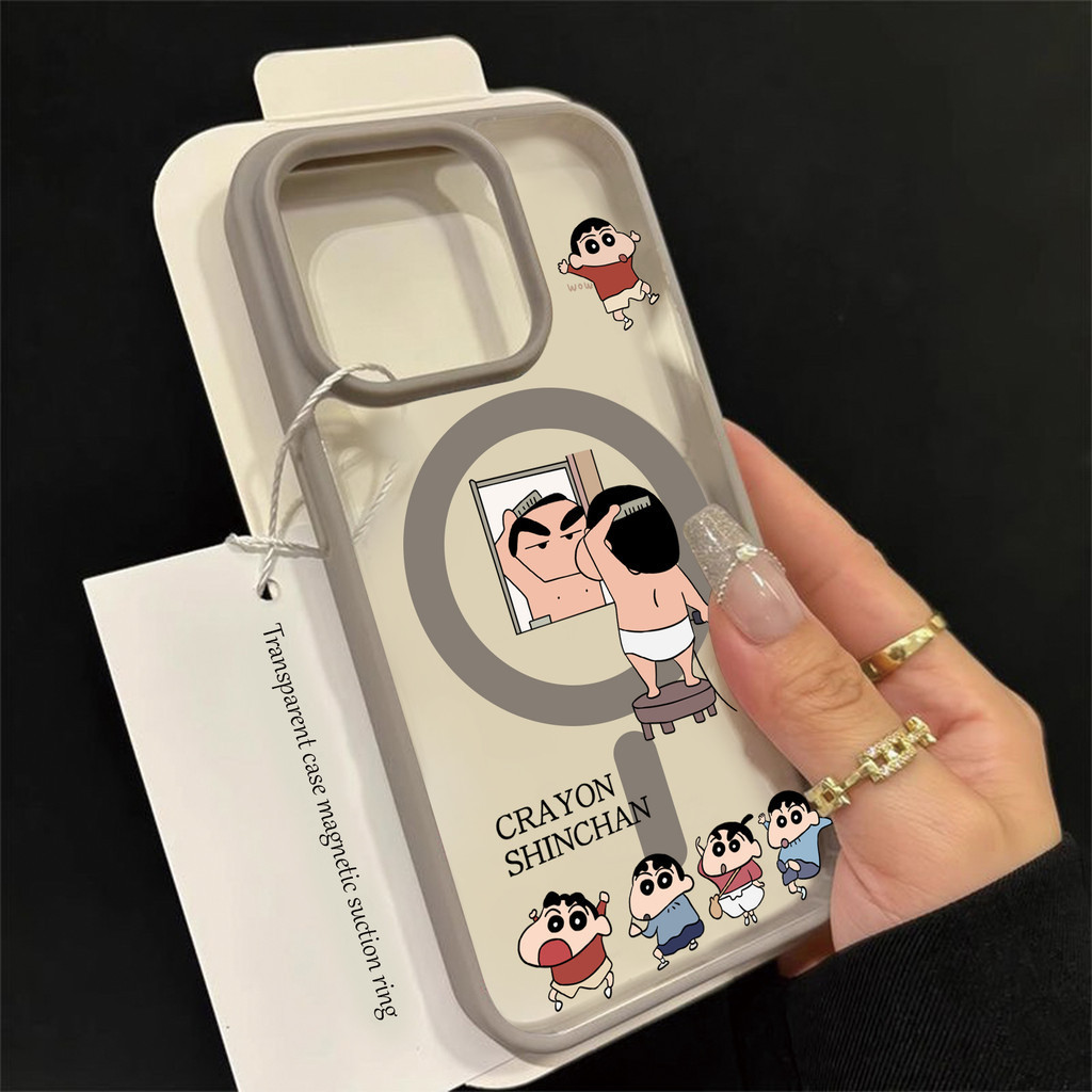 ốp lưng iphone hít nam châm Shin Cậu Bé Bút Sáp Cho Iphone 7 xs xr 11 12 13 14 15 16 Pro Max Plus