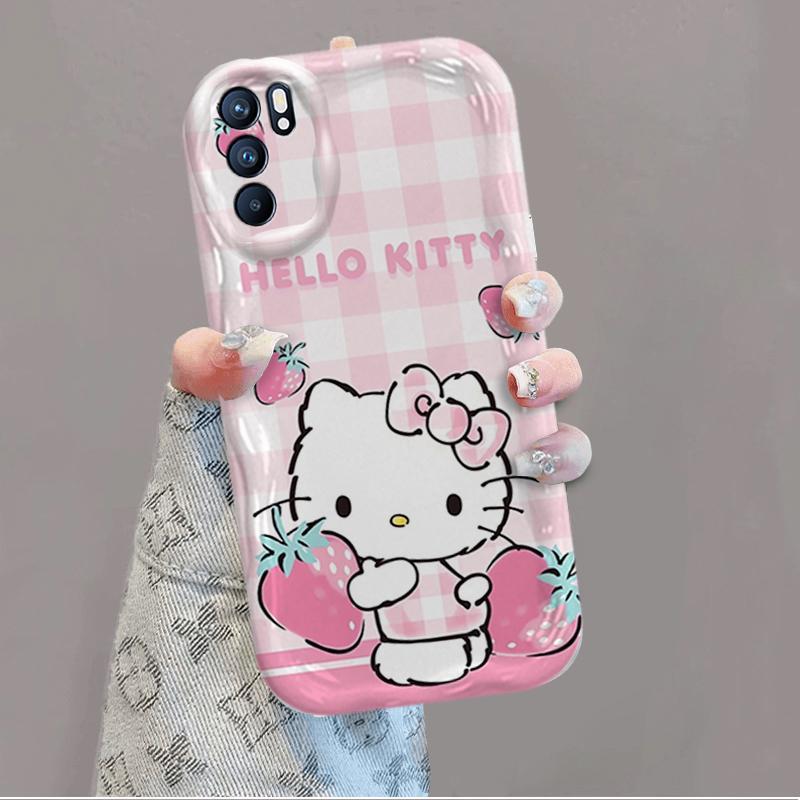 Ốp Silicon Hoạt Hình Cho OPPO A16 A16S A16K 3D Bé Gái Vỏ Điện Thoại Mềm TPU Kitty Sinh Viên Chống Sốc Ốp Lưng