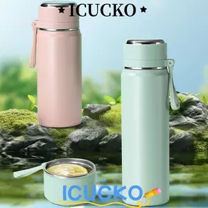 Cốc hút chân không bình giữ nhiệt ICUCKO, Bình nước bằng thép không gỉ 316 chống rò rỉ, Cốc giữ nhiệt 500ml di động hợp thời trang dành cho sinh viên