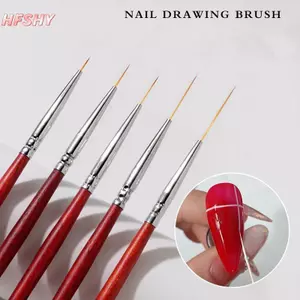 HFSHY Bàn chải nghệ thuật móng tay gỗ, lót chi tiết vẽ tinh tế, sơn UV gel, dụng cụ thiết kế VN