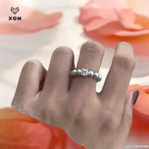 Nhẫn Ngọc Trai Giả Zircon Vintage Pháp Dành Cho Nữ Nhẫn Đính Hạt Co Giãn Thanh Lịch Tiệc Sang Trọng Quà Tặng Trang Sức Cưới [Mina]