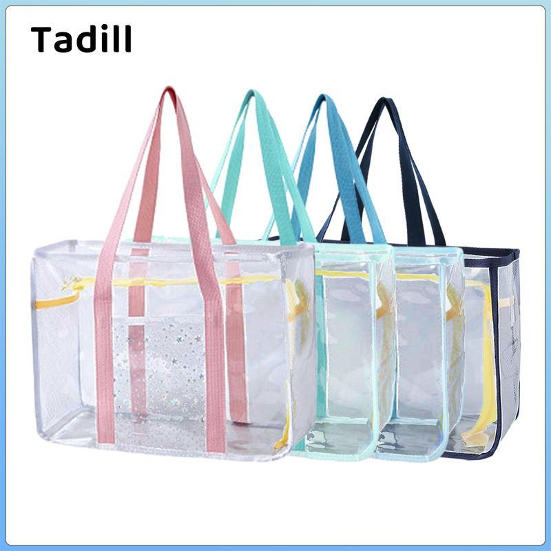 Túi đeo vai trong suốt dành cho nữ, Túi xách PVC, Túi Tote có dây kéo, Chất liệu chống thấm nước, Dung tích lớn để làm việc, mua sắm, đi biển, du lịch