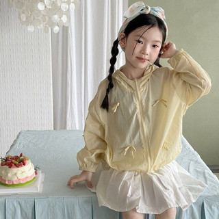 Áo khoác chống nắng cho bé gái – Nơ nổi dễ thương, mỏng nhẹ có mũ, thoáng mát mùa hè
