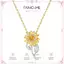 FANCIME "My Sunshine" Vòng cổ bạc hình hoa hướng dương Citrine có thể xoay được