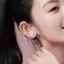 FANCIME "Sweetheart" Bông tai bạc hình hành tinh hồng