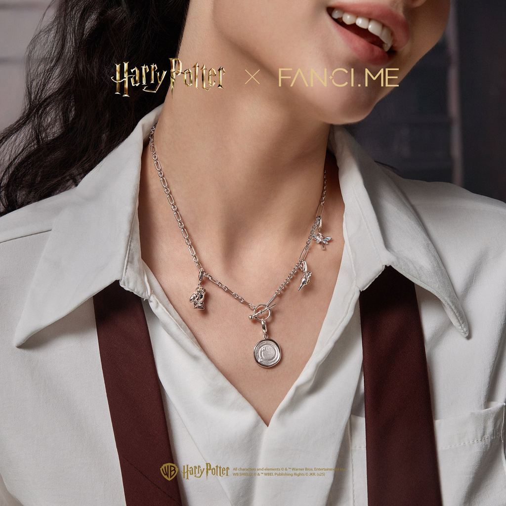 Harry Potter x FANCIME Magic Wand Sterling Silver Charm Vòng cổ