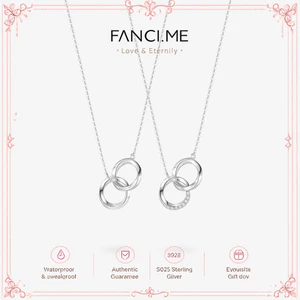 FANCIME "Kết nối" Vòng cổ bạc Mobius Cặp đôi