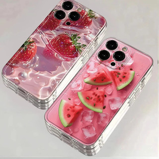 Ốp Lưng Cho VIVO V60 V50 40 Lite V70 FE Y05 Y03 Y28S Y04 Y29 Y29S Y28 Vỏ Điện Thoại Di Động Dễ Thương Mùa Hè Dưa Hấu Trái Cây Dâu Tây Hoa Văn Mềm Mại Trong Suốt Chống Sốc TPU