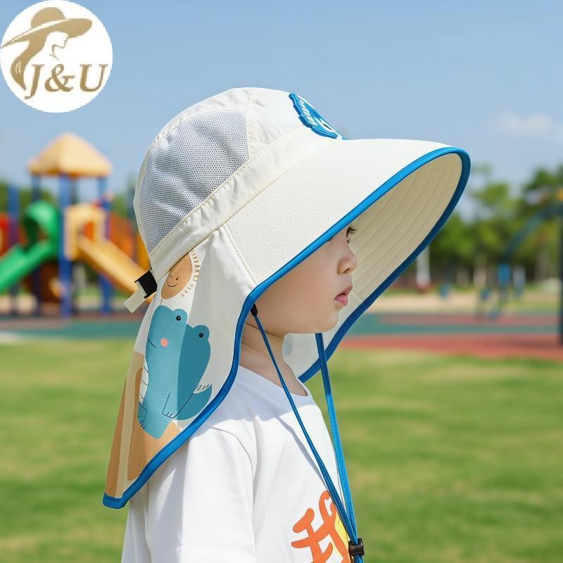 Mũ đi biển mùa hè cho trẻ em JU có dây chống tia cực tím và chống gió cho cuộc phiêu lưu ngoài trời VN