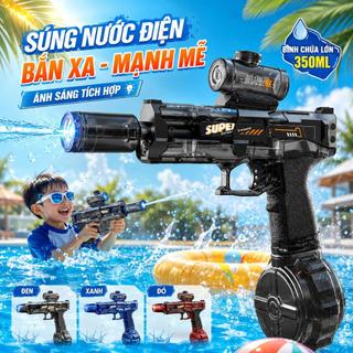 Đồ Chơi Phun Nước điện Tự động 2026 Có đèn LED, Pin Sạc Mạnh Mẽ, đồ Chơi Mùa Hè Cực Vui