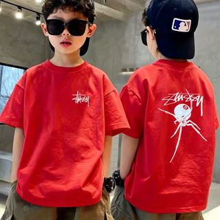 Áo Thun Trẻ Em Unisex In Nhện Thời Trang, Cotton Mềm, Áo Ngắn Tay, Phù Hợp Đi Học & Chơi, Cho Bé 3-12 Tuổi