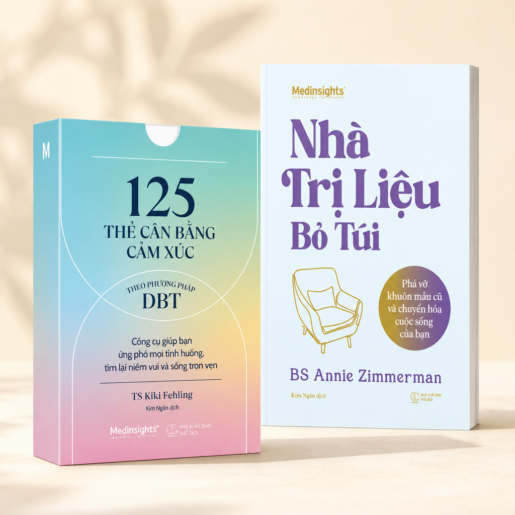 Sách - Lẻ/Combo: 125 thẻ cân bằng cảm xúc theo phương pháp DBT + Nhà Trị Liệu Bỏ Túi (Medinsights)