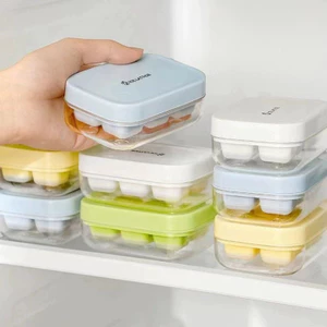 Mới Cấp Thực Phẩm Silicon Đá Khay Bấm Loại Mini Vuông Đá Khuôn Có Nắp Hộ Gia Đình Tủ Lạnh Máy Làm Đá