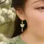 AN.MART Phong Cách Trung Hoa Handmade Bướm Tòn Ten Bông Tai Nữ Bé Gái Màu Vàng Dài Kim Loại Móc Tai Bông Tai VN
