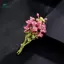 Springevenstar Hợp Thời Trang Màu Hồng Men Hoa Hồng Thổ Cẩm Hoa Bó Hoa Chân Phụ Kiện Thời Trang Cho Nữ Springevenstar