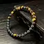 Vòng tay đính cườm mắt hổ & Hematite - Hạt tròn 6mm Handmade Unisex - Thu hút sự giàu có thịnh vượng Phong cách sang trọng