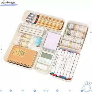 Hộp lưu trữ ngăn kéo DAYBREAK, Hộp lưu trữ máy tính để bàn dung lượng lớn có thể xếp chồng lên nhau, Trang sức mỹ phẩm bằng nhựa màu trơn di động Văn phòng tại nhà