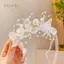 PNPIA- Trang Sức Tóc Trẻ Em Quà Tặng Mùa Xuân Bohemian Bé Gái Cô Dâu Ngọc Trai Tóc Mũ Hoa Vòng Hoa Cô Dâu Vòng Hoa Đầu Vòng Hoa