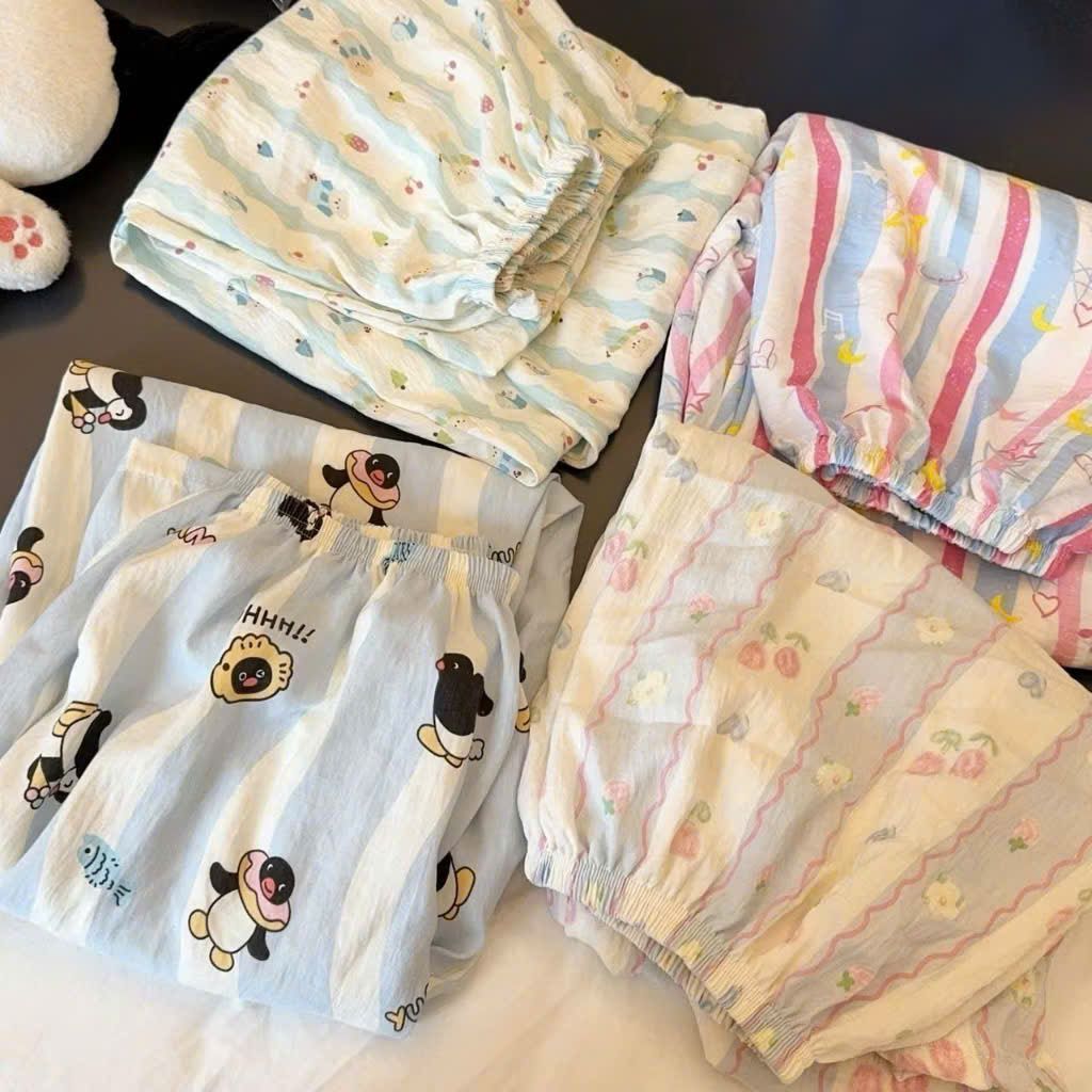 Bộ quần dài kity màu hồng +phối áo CROPTOP hình nơ kolila xinh xắn-thoitrangthubio