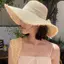 JRP Nữ Bên Biển Nơ Mũ Đi Biển Oversize Mũ Rơm Nữ Mùa Hè Áo Chống Nắng Mũ Vành Lớn Thích Hợp Để Chống Nắng JRP