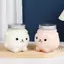 ECK 500ml Trà Sữa Nước Chai Nước Giải Khát PET Chai Nước Hoạt Hình Gấu Chai Dùng Một Lần Takeaway Chai Cà Phê Có Nắp Nóng