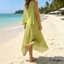 Trang phục mùa hè dành cho nữ 2 món Áo mũi không tay màu trơn + Bộ váy dài